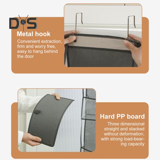Storage Hanging Bag Organizer Strong Load-Bearing Large Capacity Simple Installation Multipurpose Storage Holder with Metal Hooks