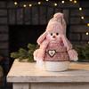Plush Wearing Hat Snowman Ornament Soft Plush Snowman Statue  Window Display