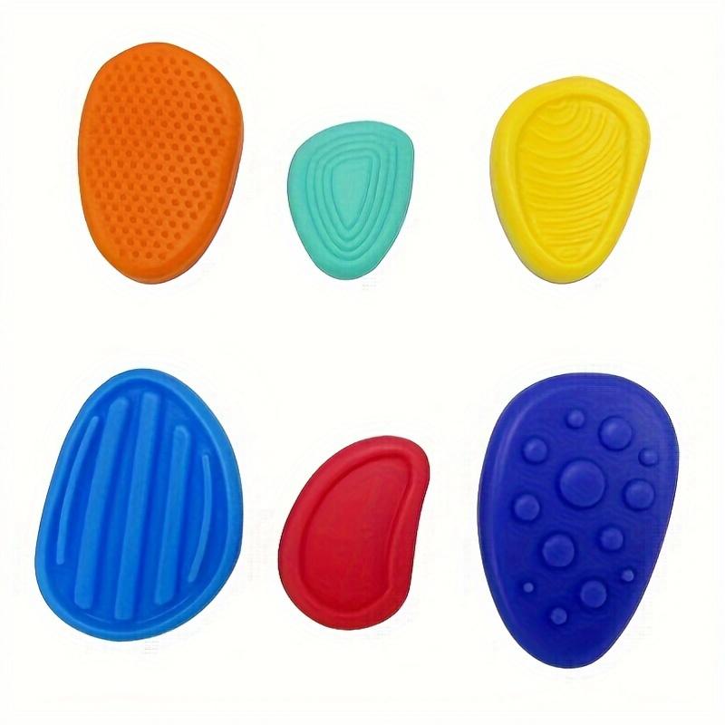 

6 шт. Силиконовые расслабляющие камни для взрослых - Тактильные тренажеры для аутизма и СДВГ, Дизайн против проглатывания, Прочные и безопасные, Портативные инструменты для снятия тревоги