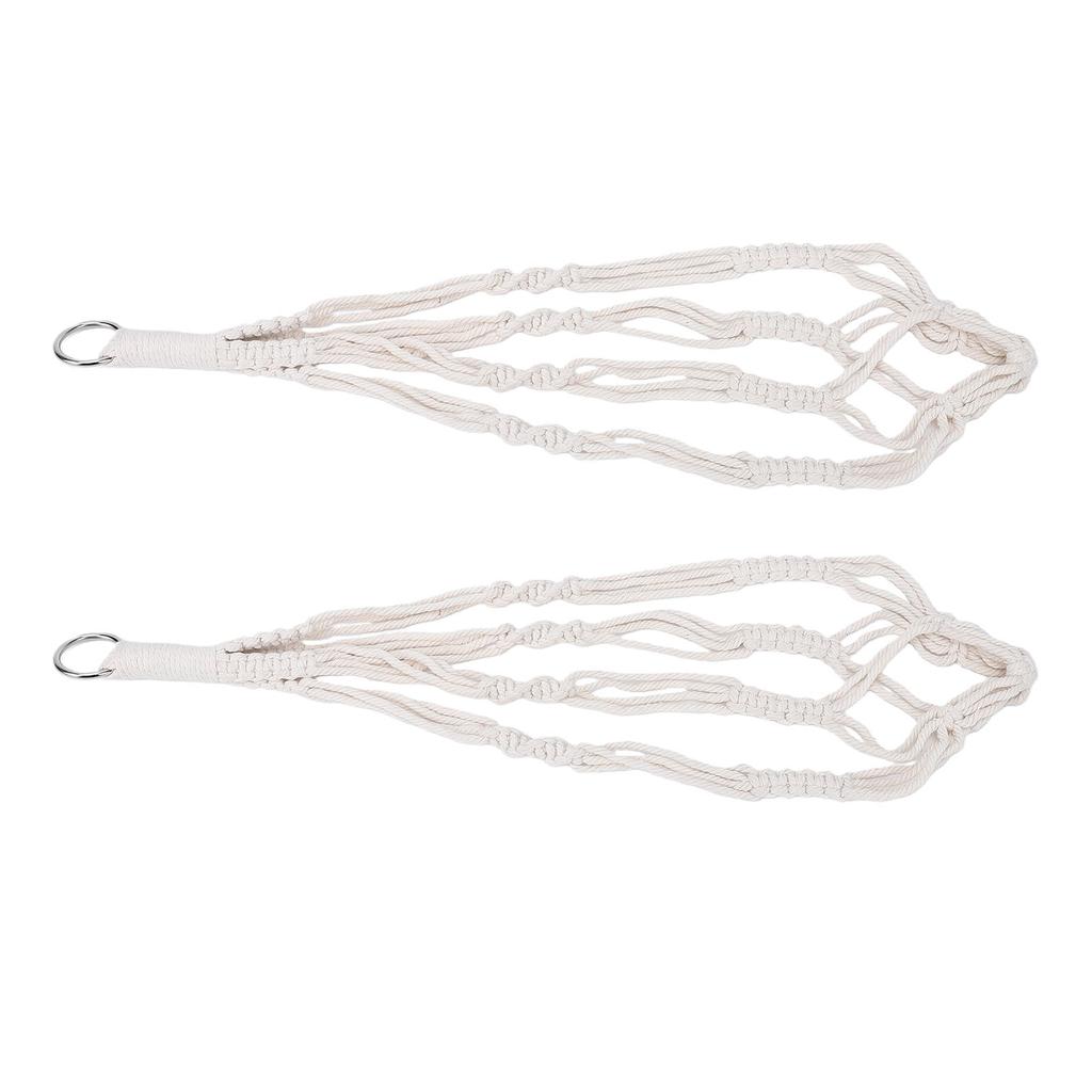 2PCS Woven Plant Hanger 21.65 Inch Boho Hanging Planter Holder Cotton Rope with Metal Hooks