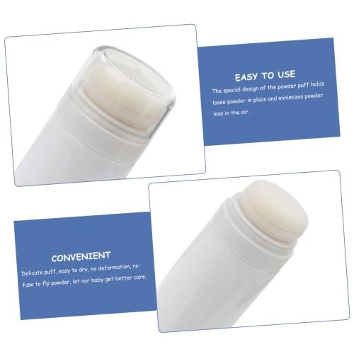 WATIIFUFU 2-Piece Infant Talcum Powder Bottle with Puff, Home Use Baby Powder Case, Large Capacity, Smooth Dispensing Design