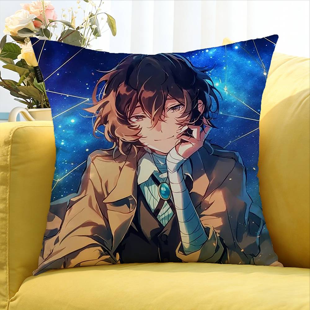 Bungo Stray Dogs O-Osamu D-Dazai   Various Sizes Square Pillow Case For Car Home Bedchamber Decor