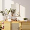 Wall Mirror with Wood Shelf - Black
