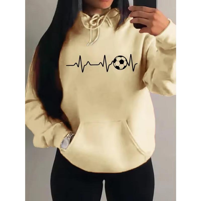 Piłka Nożna Elektrokardiogram Projekt Osobowości Damska Bluza z Kapturem Harajuku Uliczna Odzież Ciepła Bluza Polar Jesień Damskie Bluzy z Kapturem