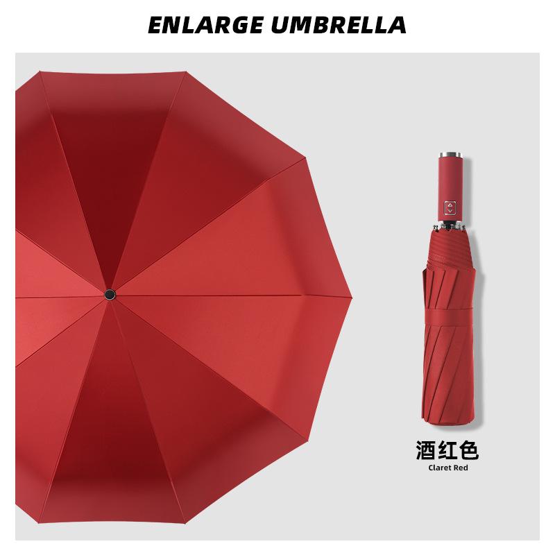 10 bone vinyl automatic large umbrella color scheme handle triple fold men's umbrella