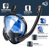 Full Face Snorkel Mask 180° Panoramic Anti Leak Anti-Fog Diving Mask Free Breathing Dry Top System Swimming Snorkeling Mask for Adults Teenagers