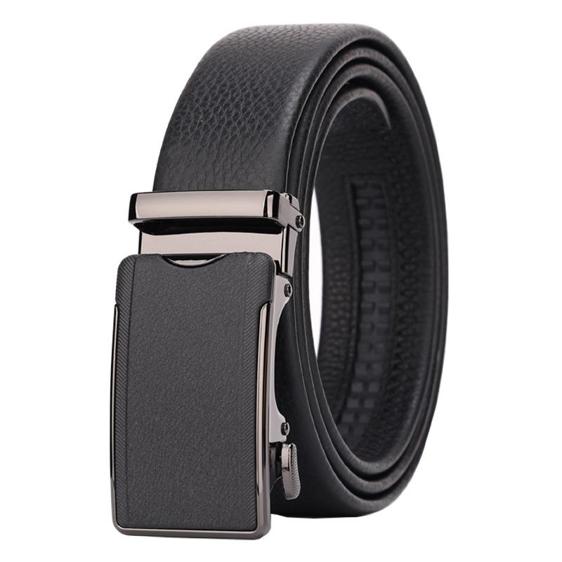 

First Layer Cowhide Men S Belt Matte Automatic Buckle Belt Middle-Aged And Young Fashion Belt Advanced 130cm