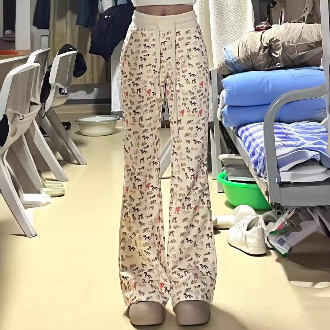 

Брюки клеш с высокой посадкой и принтом щенков больших размеров - от L до 6XL 3XL