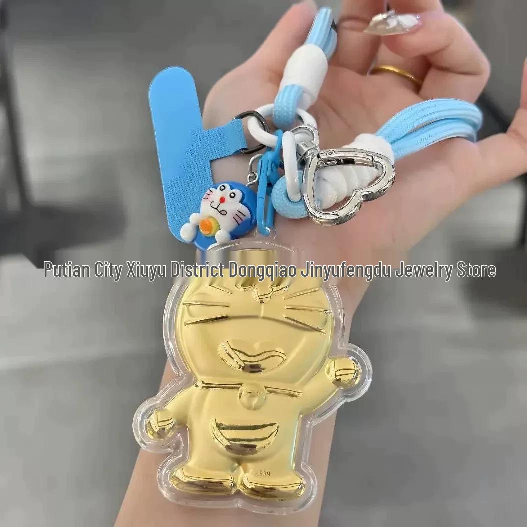 

Подвеска-брелок Дораэмон из чистого золота 999 – Популярный подарочный товар