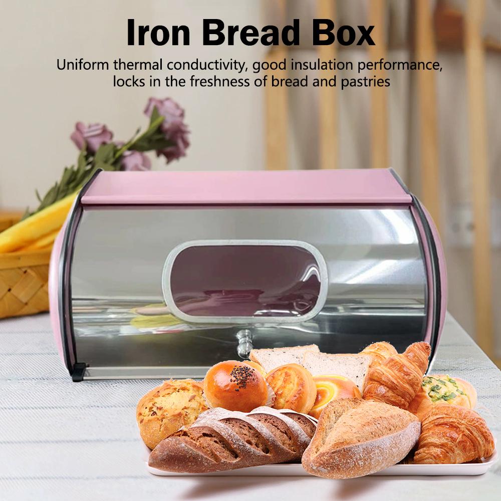 Roll Top Bread Bin Large Capacity Bread Box For Entrance Pantry Farmhouse Bread Storage Box Healthy Lifestyle Tool