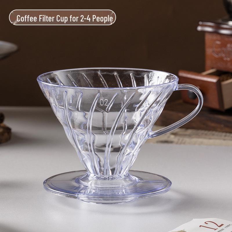 Clear Plastic Pour-Over Coffee Filter Conical Drip Pot