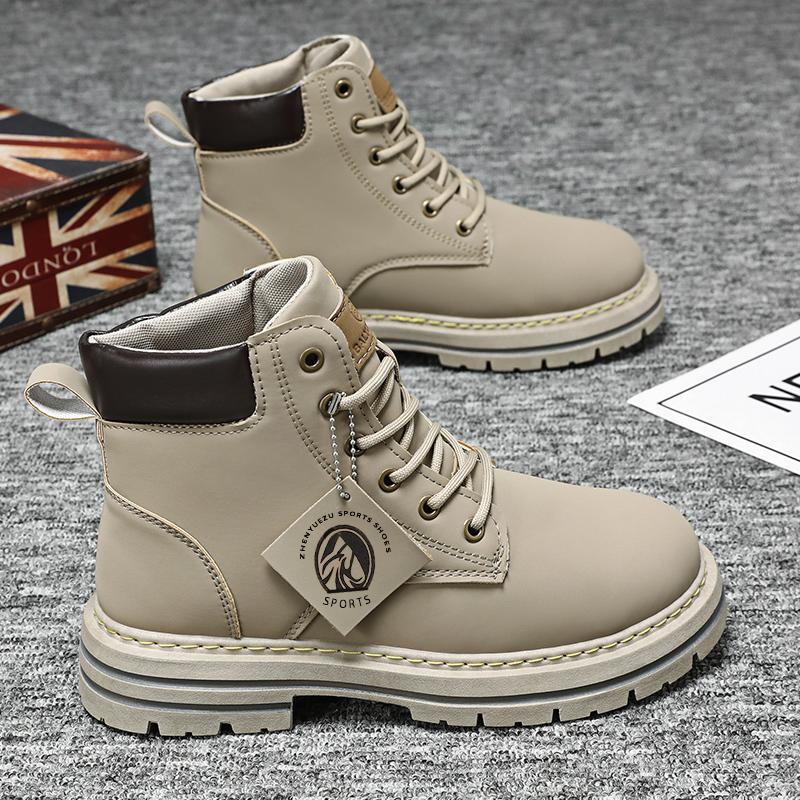 Fashion Cheap Green Men‘s Winter Boots 48 Plus Size Designer Leather Ankle Boots Men Outdoor Casual Work Boots For Men botas para hombre