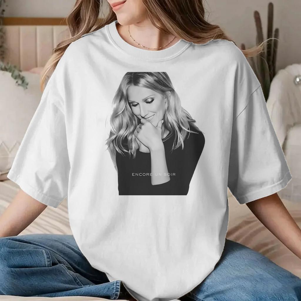 Celines Dion 2026 Paris Tour Men Women's T Shirts Music Cool Tee Shirt Short Sleeve Round Neck T-Shirts Cotton Plus Size Tops