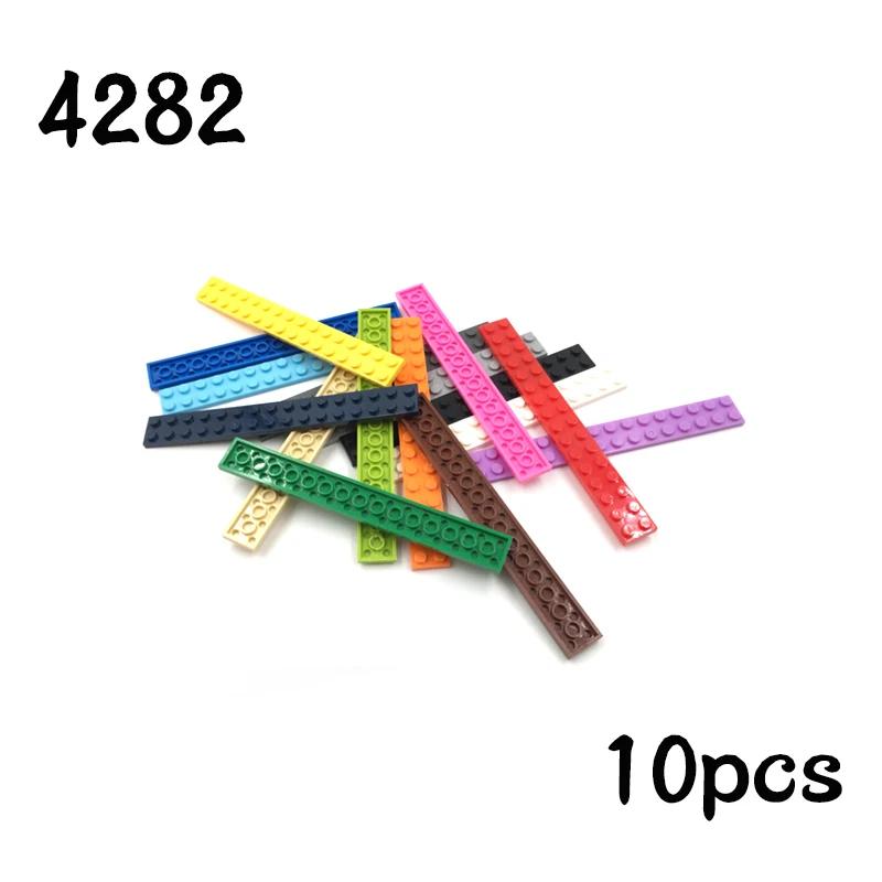 Non-Toxic Newest Building Blocks Thin Figures Bricks Plate 10Pcs Size 2X16 Dots Basepate Board 4282 Toys For Children Gifts