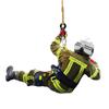 Christmas Firefighters Double sided Acrylic Car Pendant Fireman Xmas Tree Hanging Decoration Fireman Noel Ornaments Navidad