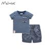 Kids Summer Cotton Striped Twopiece Set For Boys Ages 3 To 8