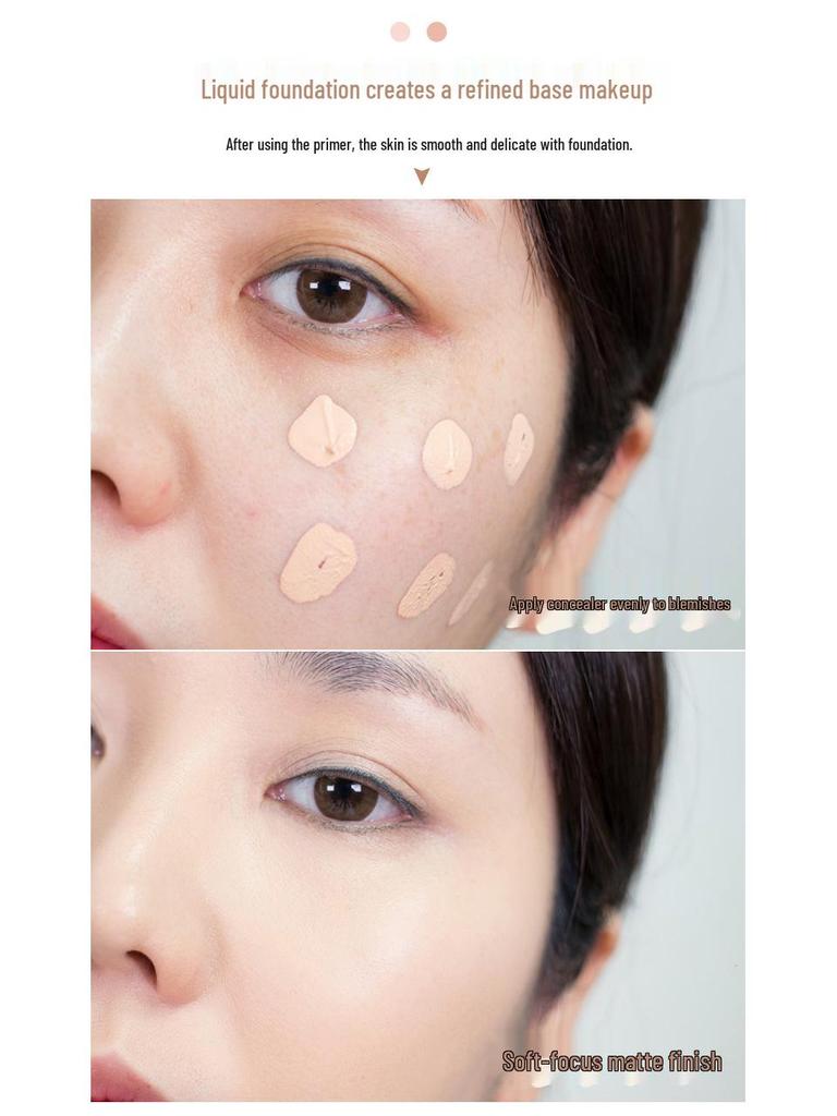 Hanru Women's 4-Piece Foundation Primer & Concealer Set with Loose Powder - Ideal for Beginners