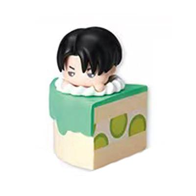 Genuine Gacha Figure Small Scale Model Attack on Titan Mikasa Eren Levi Cake Twisted Egg Action Figure Model Toys