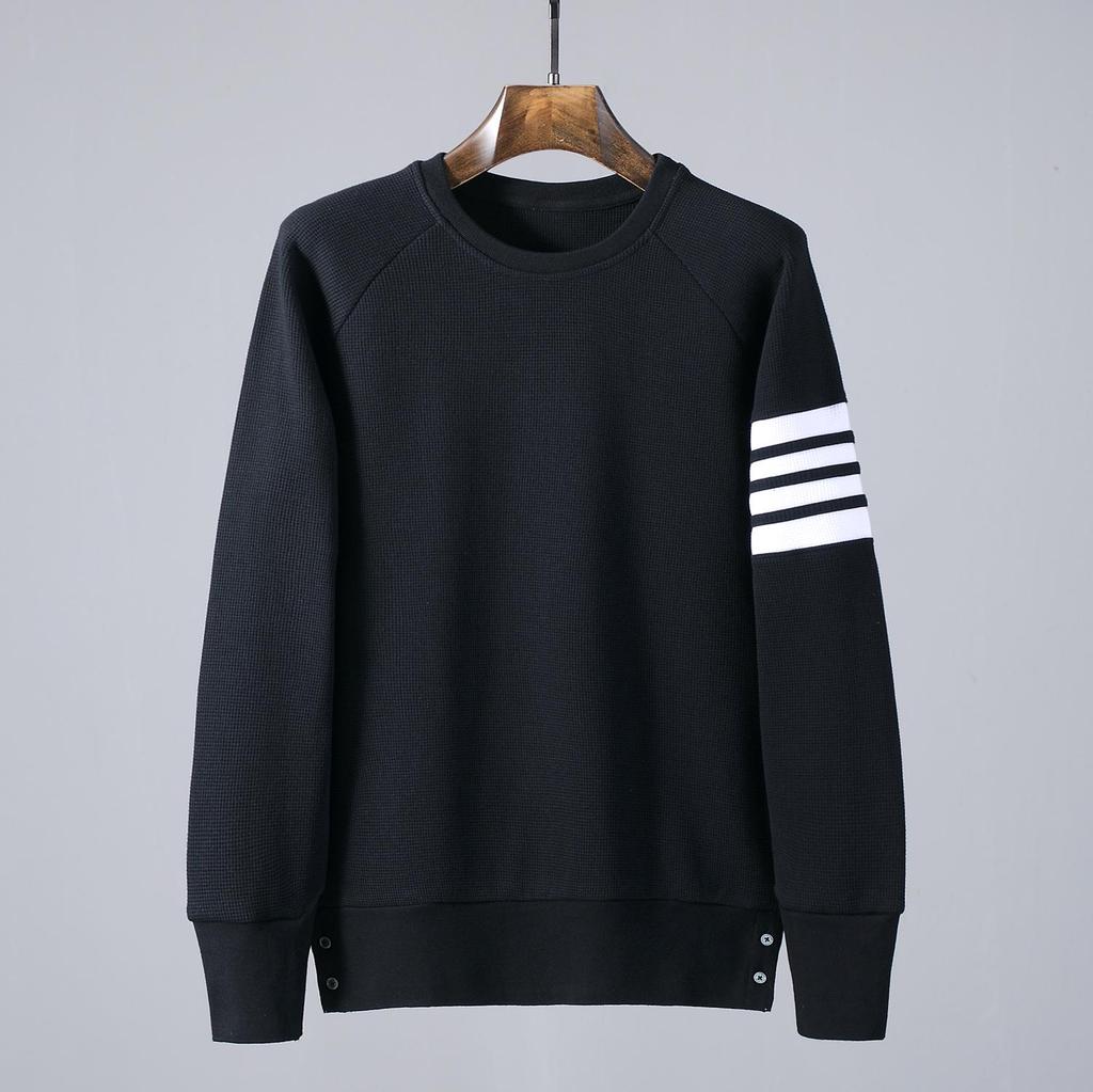 Unisex TB JL Street Style Waffelstrick Sweatshirt - Neu Rundhalsausschnitt, Lockerer Pullover, Lässige Jacke auf Lager