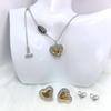 New Style Empress Dowager Heart Necklace & Earrings Set - Elegant, Versatile, High-End Clavicle Chain for Women