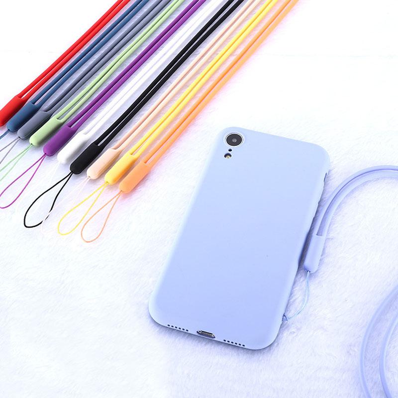 Colorful Soft Silicone Wrist Lanyard Strap Anti‑Drop Hand Rope for Mobile Phone Keychain USB Badge Practical Daily Tool