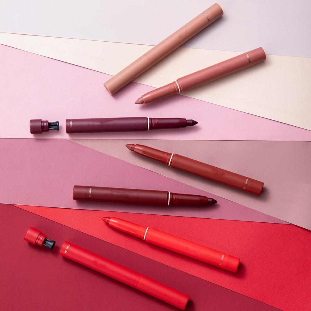 2 IN 1 Stick-on-Stick Cup Lippenstift Wasserdicht Langlebig Lippen Make-Up Samt Matte Lip Tint Stift Täglich Frauen Kosmetik Nude rosa