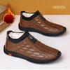 Herbst und Winter neue Fleece Herren Lederschuhe warm modisch trendig mit Outdoor Casual Slipper Baumwollschuhe Loafer Herren