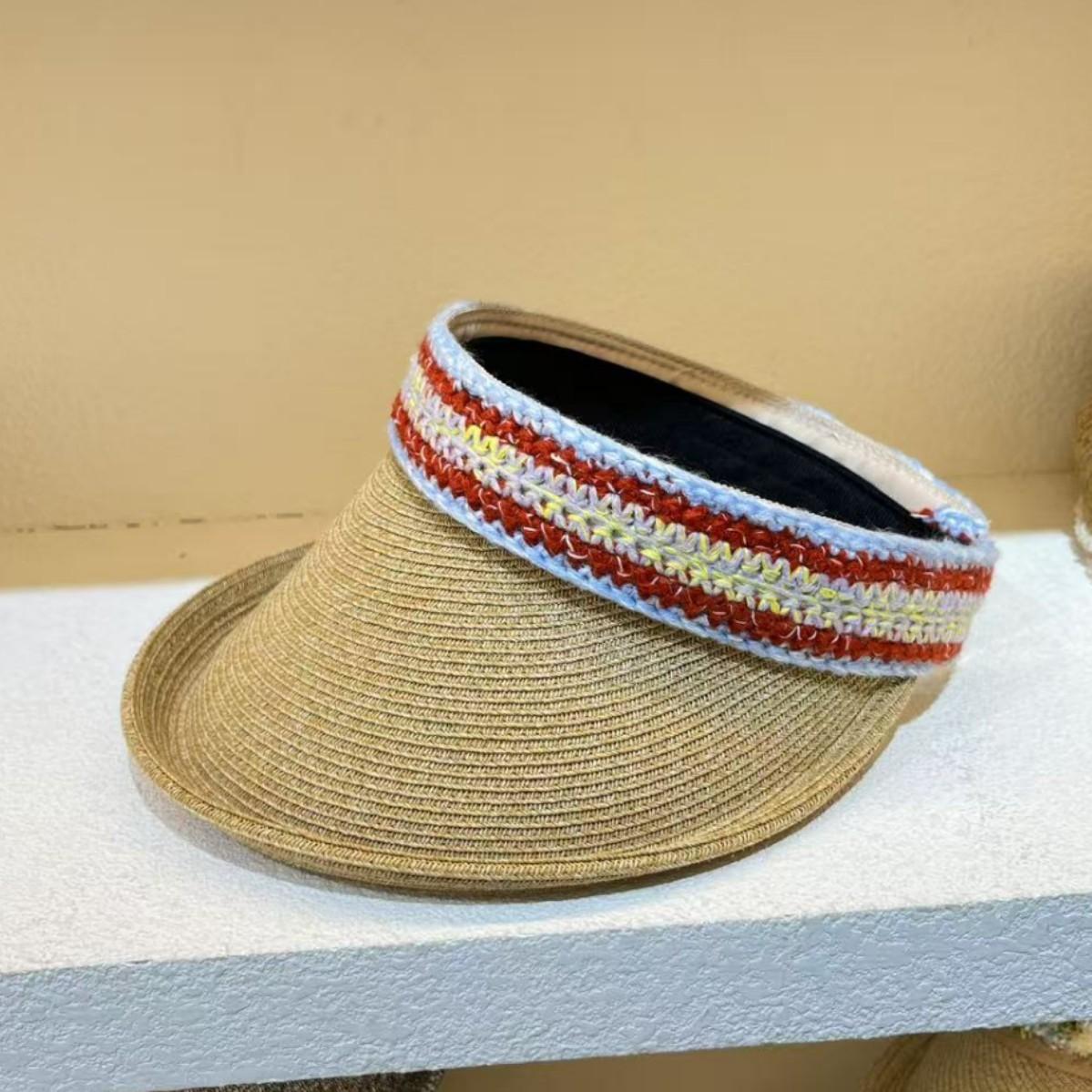 

Wheat ear wide brim empty top hat straw hat sun protection hat big brim sun hat women s summer travel cap One size fits all