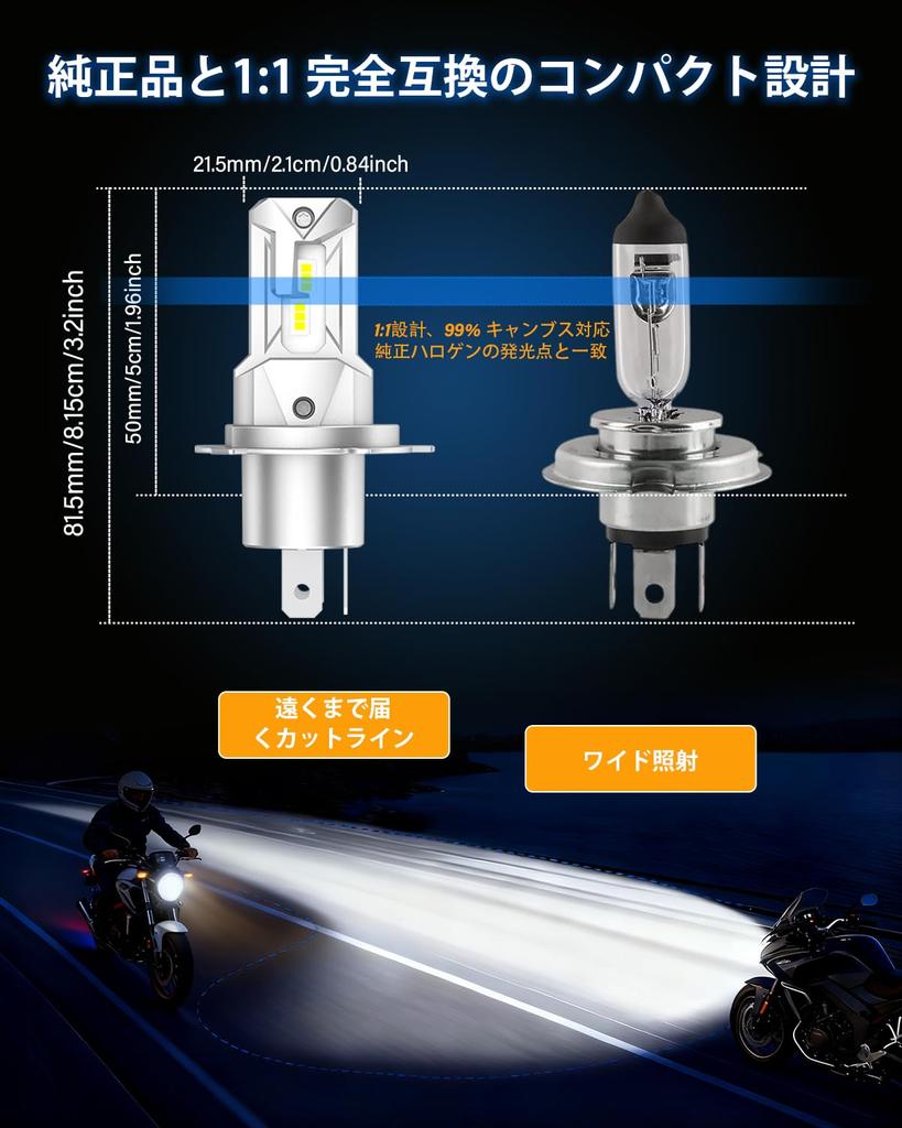 Motorcycle H4 Hi/Lo LED Headlight Explosive 6x Brightness 6500K White