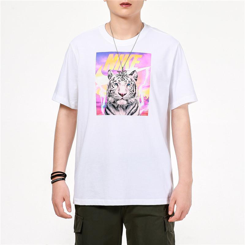 Nike Printed Breathable Sports Round Neck Short Sleeve T-Shirt Men Tops White DJ1406-100