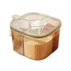 Kitchen Seasoning Jar with Spoon Slot Multi-Compartment Salt Pepper Organizer Transparent Seasoning Box