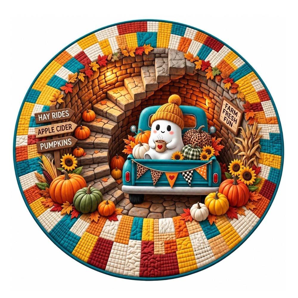 Stain Resistant Christmas Round Carpet Crystal Velvet Festive Area Mat Family Gathering