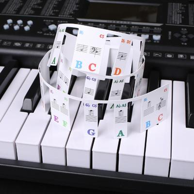 61/88 Keys Piano Stickers Tear Resistant Washable Paste-free Great Stickiness Clear Print Piano