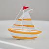 Sailboat Model Solid Wood Hand-Painted Small Sailing Ship Model Living Room Study Room Children Room Ocean Style Display Mold