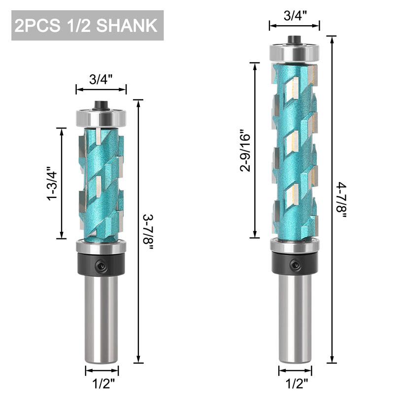 12 mm 1/2-Zoll-Schaft Flush Trim Vollhartmetall-Spiraloberlager-CNC-Fräser Kompressionsschnitt-Schaftfräser-Bit-Gesichts-Holzfräser