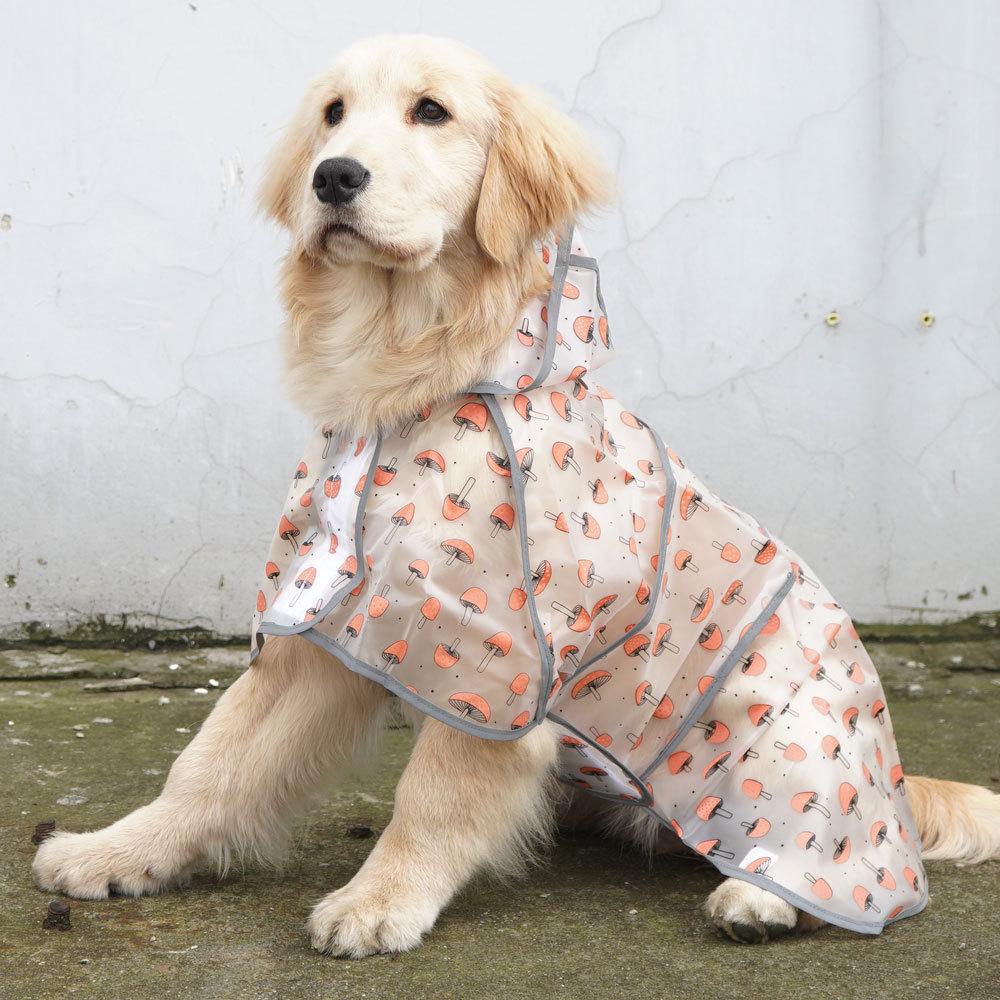 TPU Dog Raincoat Large Dog Reflective Outdoor Golden Retriever Clothing Dog Raincoat Pet Supplies