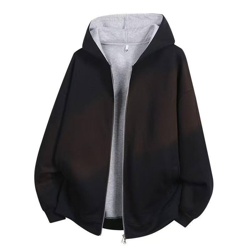 Men s Heavyweight Solid Color Hooded Cardigan 3XL [145-160 lbs]