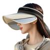 Color Matching Retractable Brim Pull Board Empty Top Sun Hat Outdoor Windproof Sports Hat Pull Board Sun Hat
