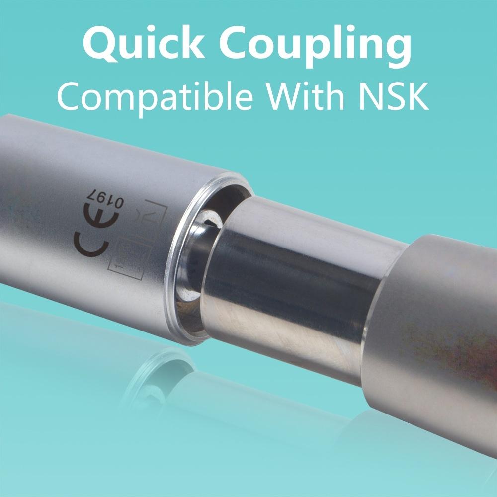 45 Degree Dental High Speed Handpiece with Fiber Optic Air Turbine for Impacted Teeth Remove Compatible with N Coupling