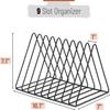 Vinyl Record Holder 9 Slot Metal Storage Rack Vinyl Albums Storage Organizer Magazine Book CD Album Triangle Display Rack Record