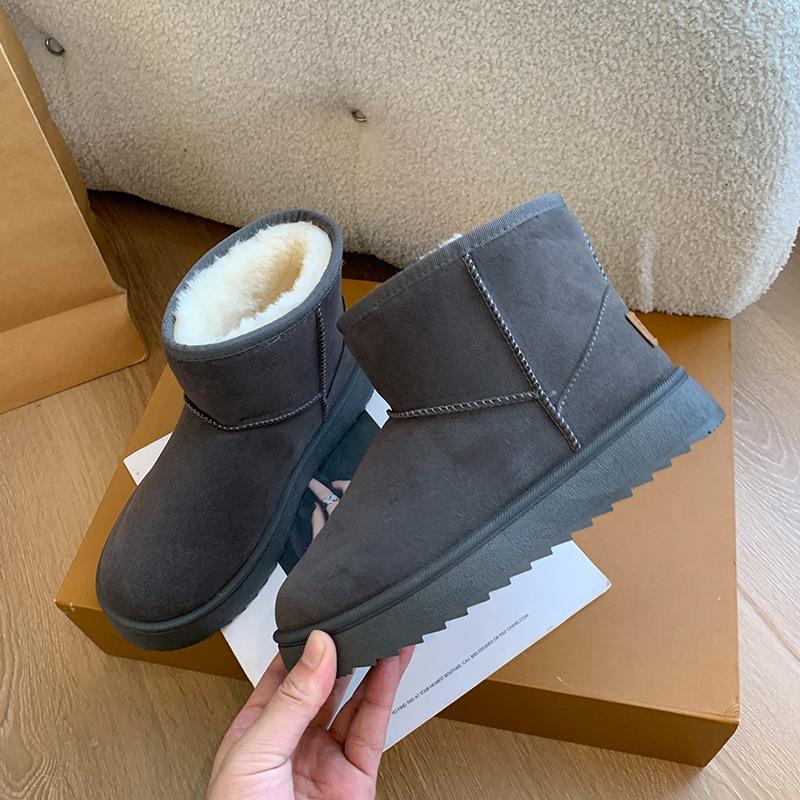Fashion New Designer Winter Warm Snow Boots for Women Fashion Casual Solid Color Cotton Shoes Ladies Flat Sole Ankle Botines Mujer