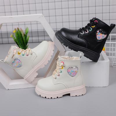 Dziewczęce buty Martin Boots, botki, wiosna i jesień Nowe dziecięce koreańskie wersje chłopięcych antypoślizgowych, pojedynczych, codziennych skórzanych butów