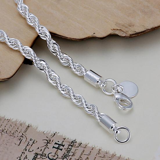 Women Elegant Silver Plated Twisted Chain Bracelet Bangle Jewelry Fashion Accessories for Party