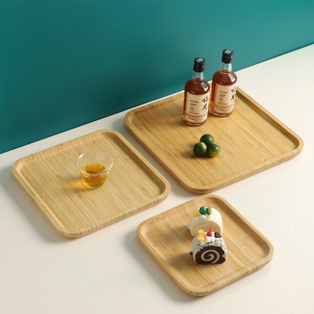 Kitchen Square Bamboo Serving Tray Tableware Tray Long Lasting Durability