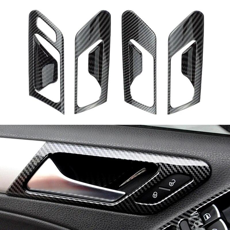 Pro VW Golf 6 MK6 2008-2013 Auto ABS Styl uhlíkových vláken Vnitřní dveře Rukojeť Vytahovací dveře Mísa Rám Kryt Obložení Vnitřní příslušenství