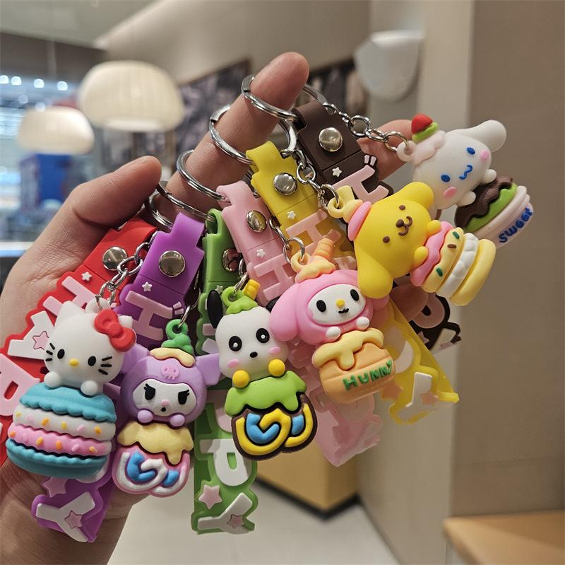 Internet-Berühmtheit Cartoon-Puppe Schlüsselanhänger Taschenanhänger Studentenanhänger Niedlicher PVC-Schlüsselanhänger Paar Auto Schmuck