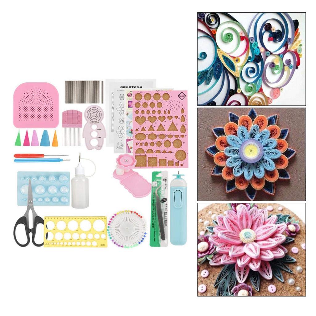 Quilling 24 Paper Paper Artificial Flower DIY Craft Quick Summer Party Decorations Kit, Pieces, Quilling, Art, Kit, Strips, Beginners, Hobby, Craft,