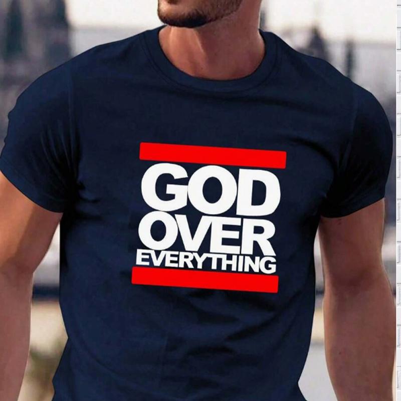 Neues Sommer-Herrenmode-T-Shirt God Over Everything Aufgedrucktes Herren-T-Shirt Top