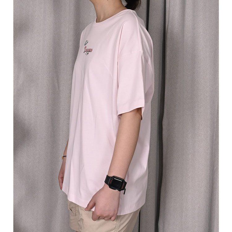 Converse Drop Shoulder Sleeve T Shirt Women's Pink 10025879-A02
