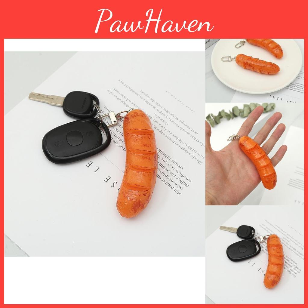 New Realistic 3d Hot Dog Keychain Creative Food Model Photography Prop